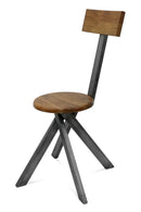 Mid-century Modern Industrial Chair - Crossed Leg - Pyramidal Truss Set of 2 - Knox Deco - Seating