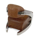 Modern Aviator Leisure Chair - Polished Chrome - Genuine Distress Leather - Knox Deco - Seating