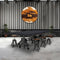 Otis Steel Communal Table - Adjustable Height - Iron Crank - Casters - Ebony - Knox Deco - Tables