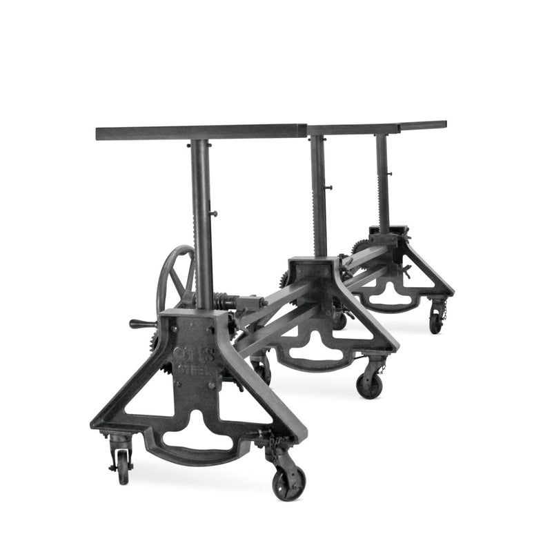 Otis Steel Communal Table Base - Adjustable Height - Iron Base- Casters ...