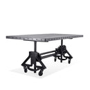 Otis Steel Dining Table - Adjustable Height - Casters - Metal Top - Knox Deco - Tables