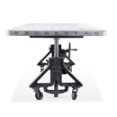 Otis Steel Dining Table - Adjustable Height - Casters - Metal Top - Knox Deco - Tables