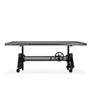 Otis Steel Dining Table - Adjustable Height - Casters - Metal Top - Knox Deco - Tables