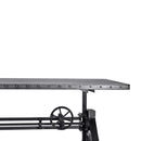 Otis Steel Dining Table - Adjustable Height - Casters - Metal Top - Knox Deco - Tables