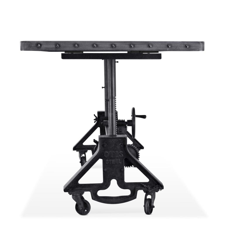 Otis Steel Dining Table - Adjustable Height - Casters - Metal Top - Knox Deco - Tables