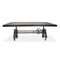 Otis Steel Dining Table - Adjustable Height - Iron Base - Casters - Ebony - Knox Deco - Tables