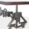 Otis Steel Dining Table - Adjustable Height - Iron Base - Casters - Ebony - Knox Deco - Tables