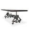 Otis Steel Dining Table - Adjustable Height - Iron Base - Casters - Ebony - Knox Deco - Tables