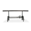 Otis Steel Dining Table - Adjustable Height - Iron Base - Casters - Ebony - Knox Deco - Tables