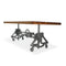 Otis Steel Dining Table - Adjustable Height - Iron Base - Casters - Natural - Knox Deco - Tables