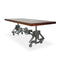 Otis Steel Dining Table - Adjustable Height - Iron Base - Casters - Provincial - Knox Deco - Tables