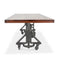 Otis Steel Dining Table - Adjustable Height - Iron Base - Casters - Provincial - Knox Deco - Tables