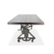 Otis Steel Dining Table - Adjustable Height - Iron Base - Casters - Rustic Ebony - Knox Deco - Tables