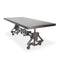 Otis Steel Dining Table - Adjustable Height - Iron Base - Casters - Rustic Ebony - Knox Deco - Tables