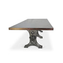 Pratt Truss Industrial Steel Communal Dining Table – Ebony Top 120” - Knox Deco - Tables