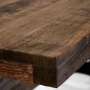 Pratt Truss Industrial Steel Communal Dining Table – Rustic Wood Top 120” - Knox Deco - Tables