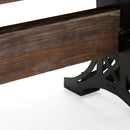 Pratt Truss Industrial Steel Communal Dining Table – Rustic Wood Top 120” - Knox Deco - Tables