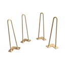 Premium 2 Rod Hairpin Legs - Brass 1/2" Diameter- Set of 4 - 16" Tall - Knox Deco - DIY