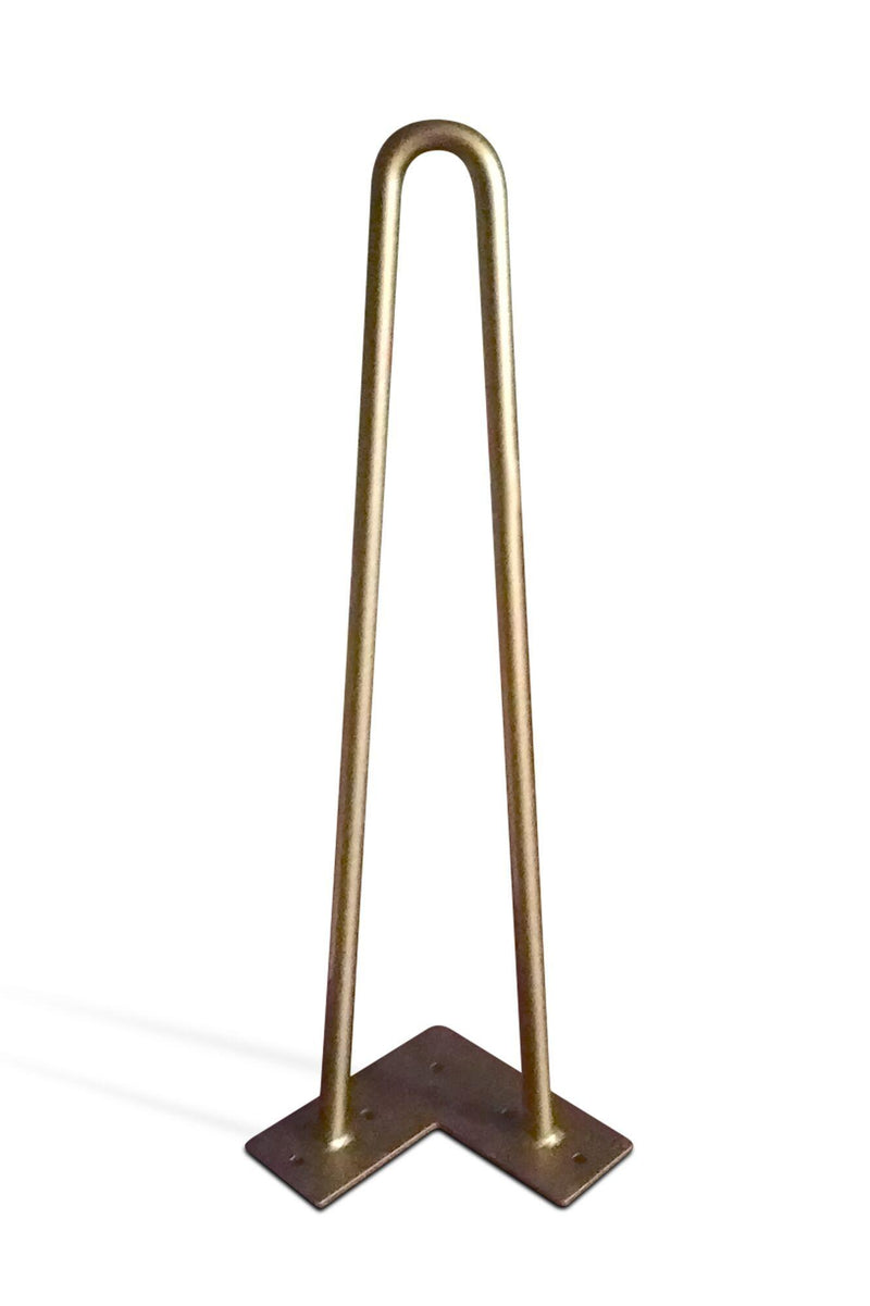 Premium 2 Rod Hairpin Legs - Brass 1/2" Diameter- Set of 4 - 28" Tall - Knox Deco - DIY