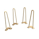 Premium 2 Rod Hairpin Legs - Brass 1/2" Diameter- Set of 4 - 28" Tall - Knox Deco - DIY