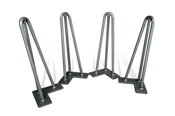 Premium 3 Rod Hairpin Table Legs 1/2" Steel - Set of 4 - 16" Tall - Knox Deco - DIY