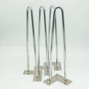 Premium Hairpin Table Legs 2 Rod 16" - Chrome Steel - Set of 4 - Knox Deco - DIY