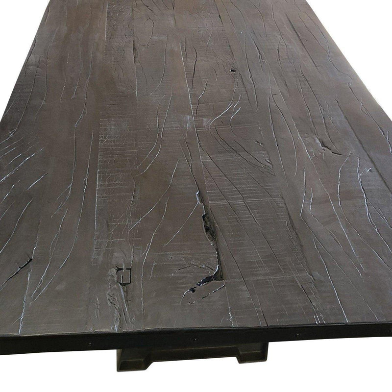Reclaimed Distressed Hardwood Dining or Desk Top 80x40 2.25" Ebony - Knox Deco - DIY