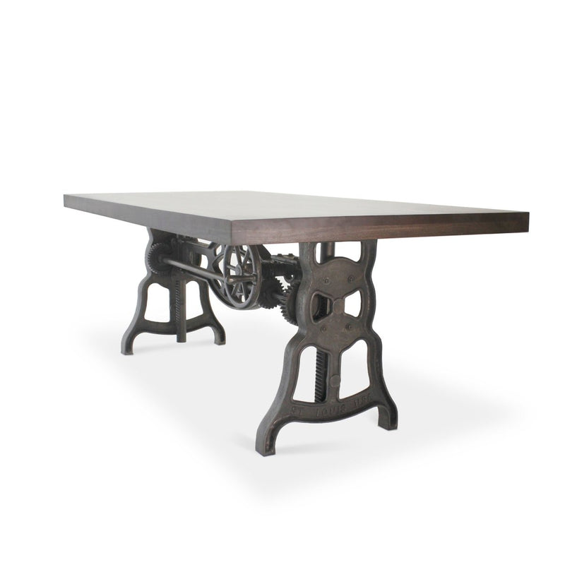 Shoemaker Dining Table - Adjustable Height Iron Base - Gray Top - Knox Deco - Tables