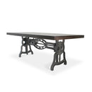 Shoemaker Dining Table - Adjustable Height Iron Base - Gray Top - Knox Deco - Tables