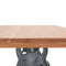 Shoemaker Dining Table - Adjustable Height Iron Base - Natural Wood Top - Knox Deco - Tables