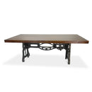 Shoemaker Dining Table - Adjustable Height Iron Base - Walnut Top - Knox Deco - Tables