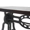 Shoemaker Dining Table - Adjustable Iron Base - Rustic Dark Walnut Top - Knox Deco - Tables