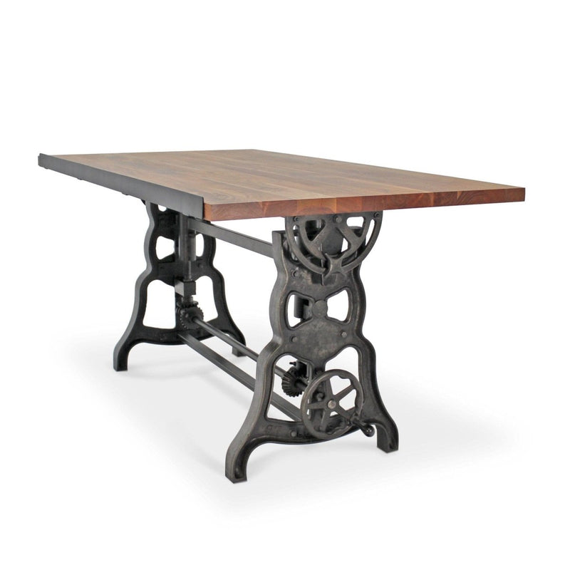 Shoemaker Drafting Table Desk - Adjustable Height Iron Base - Tilt Top - Knox Deco - Desks