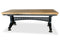 Industrial Adjustable Height Dining Table - Steel Brass - Brunel - Natural - Knox Deco - Tables