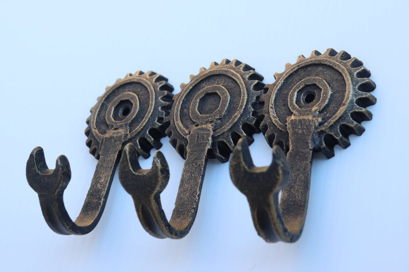 Steampunk Cogs Wall Hanger Wrench Hooks - Metal - Cast Iron Hat Rack – Knox  Deco
