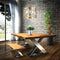 Trestle Chrome Coffee Table Base - Modern Metal Bench Legs - X Type - Knox Deco - DIY