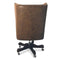 Tufted Brown Leather Adjustable Executive Office Chair- Casters - Knox Deco - Seating