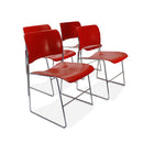 Vintage David Rowland 40/4 Side Chair - Set of 4 - Orange - Chrome MCM - Knox Deco - Seating