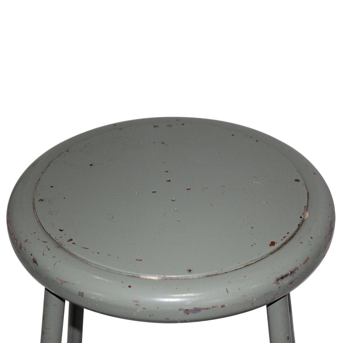 Vintage Industrial Metal Steel Stool Gray 18