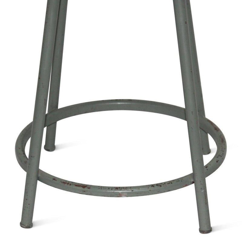 Vintage Industrial Metal Steel Stool - Gray - 18" Seat Height - Pair - Knox Deco - Seating