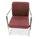 Vintage Peter Protzman Armchair by Herman Miller - Chrome - Burgundy - Knox Deco - Seating