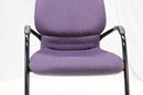 Vintage Steelcase Side Chair - Purple Fabric - Black Stationary Armchair - Knox Deco - Seating