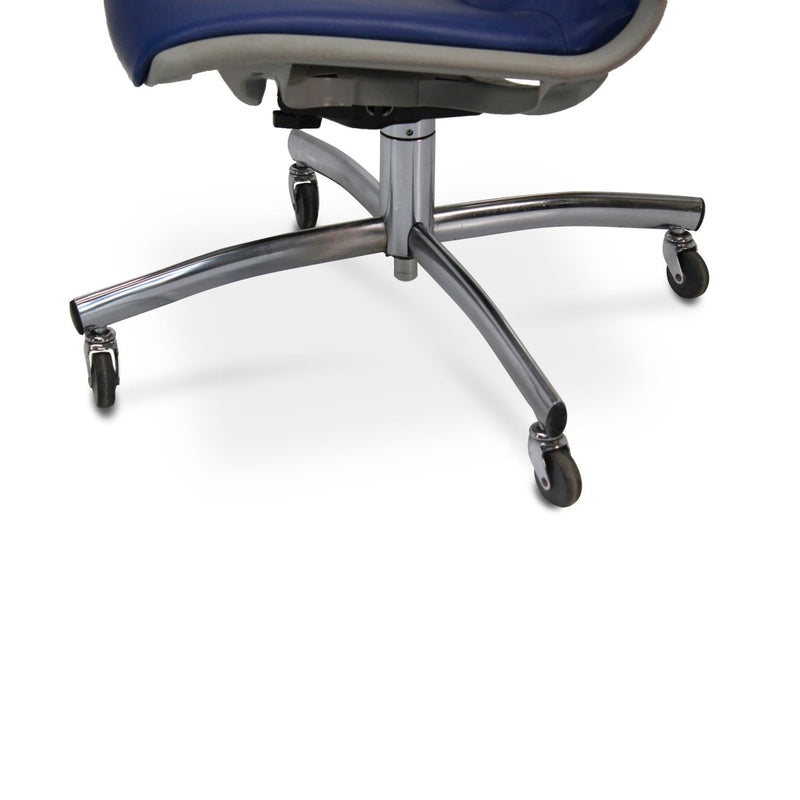 Vintage Steelcase Office Chair - Blue Vinyl - Adjustable - Casters – MCM - Knox Deco - Seating