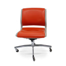 Vintage Steelcase Office Chair - Orange Vinyl - Adjustable - Casters - MCM - Knox Deco - Seating