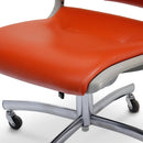 Vintage Steelcase Office Chair - Orange Vinyl - Adjustable - Casters - MCM - Knox Deco - Seating