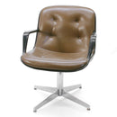 Vintage Steelcase Side Chair - Caramel Tufted Armchair MCM - Knox Deco - Seating