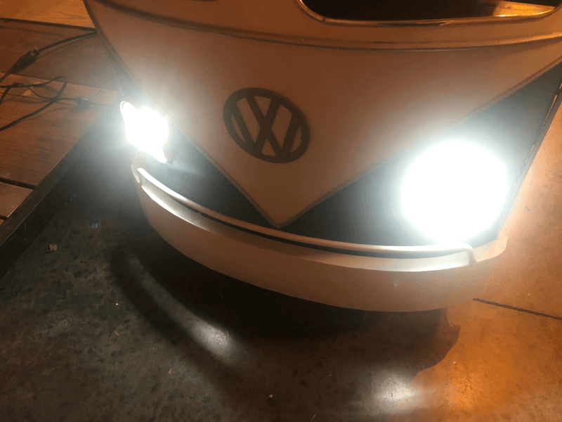 Volkswagon VW Bus Classic Car Bar Cart - Red White - Storage - Lamps - Knox Deco - Carts