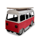 Volkswagon VW Bus Classic Car Bar Cart - Red White - Storage - Lamps - Knox Deco - Carts