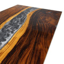 Walnut Live Edge Burl Dining Tabletop - Gray River Epoxy - 80 x 40 x 2" - Knox Deco - DIY