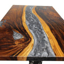 Walnut Live Edge Burl Dining Tabletop - Gray River Epoxy - 80 x 40 x 2" - Knox Deco - DIY